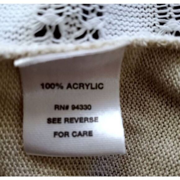ONE A CREAM STRIPE CARDIGAN SZ.L EUC - Picture 4 of 4